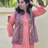 Kantha Stitch Semi Tussar Jacket with Pockets